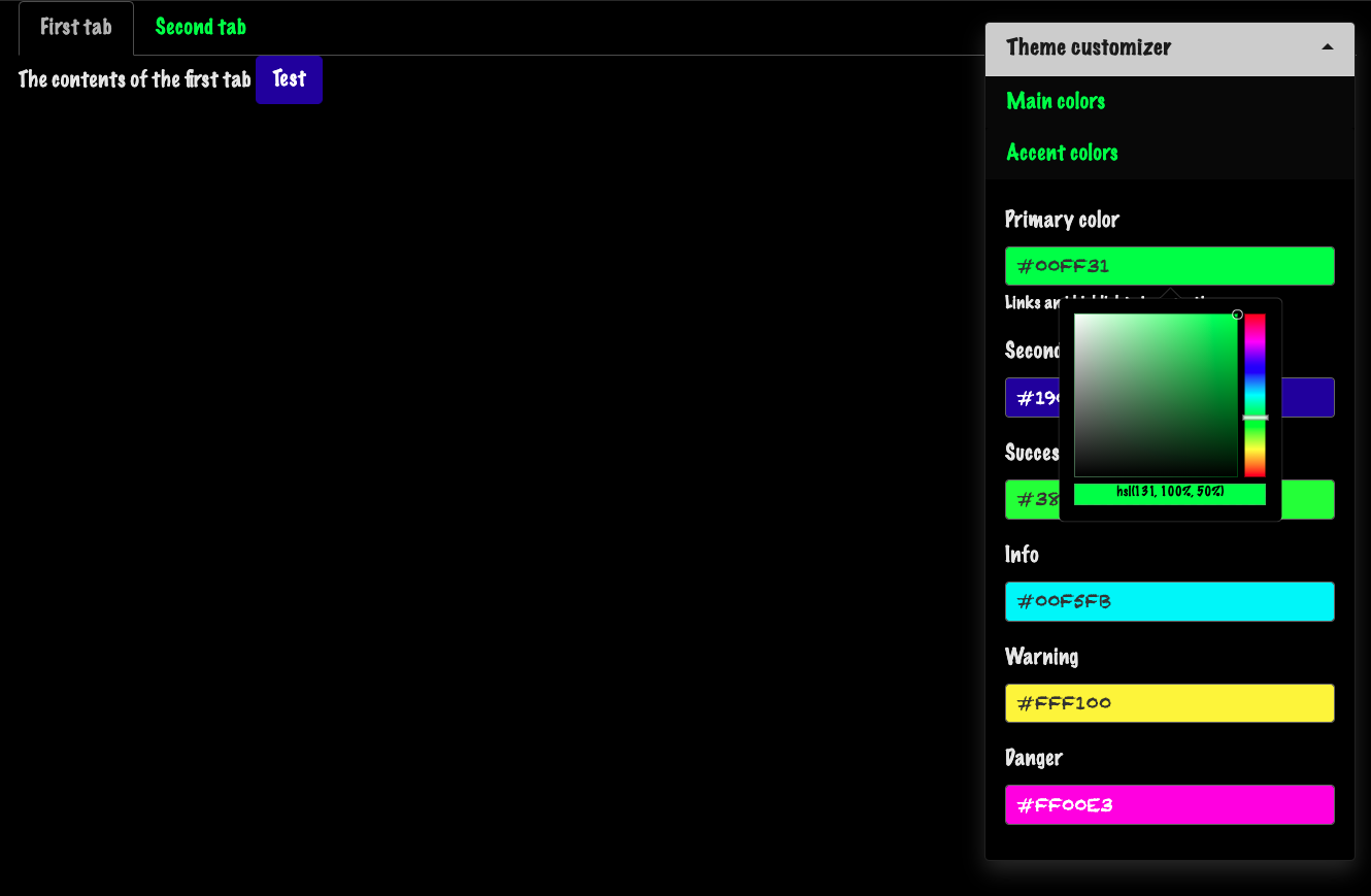 Live theming with bslib. Left: themer widget. Right: code output.