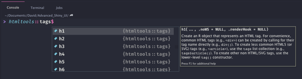 htmltools tags builder.